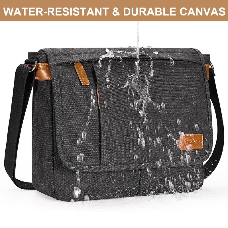 Estarer Messenger Bags for Men 13-13.3 Inch Laptop Briefcase Water Resistant Canvas Bag for Work/College/Commute Small Shoulder Crossbody Laptop Satchel - Image 5